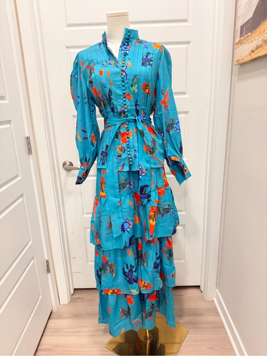 Everard’s Clothing Dresses & Skirts - 🔥Everard’s Clothing 2PC Tiered Teal Floral Maxi Skirt Set with Waist Tie NWT